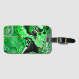 Grönt Digital Fluid Marble Art Bagagebricka