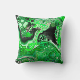 Grönt Digital Fluid Marble Art Kudde