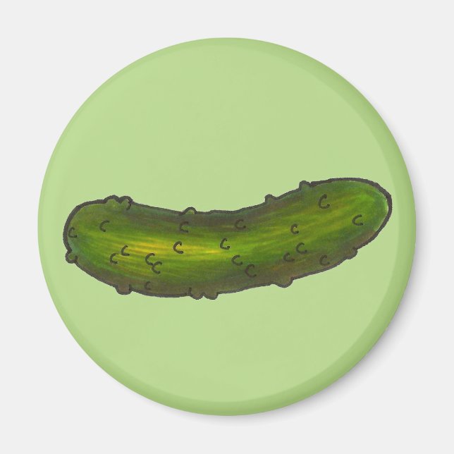 Grönt Dill Pickle Food Pickles Kitchen Deli Magnet (Framsidan)