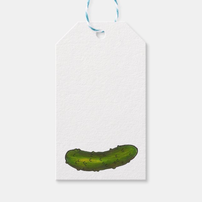 Grönt Dill Pickle Kosher Deli Pickles Foodie Presentetikett (Framsidan)