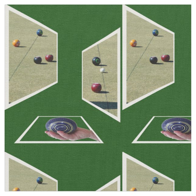 Grönt Dimensional Gräsmatta Bowls Design Tyg (Närbild)