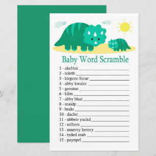 Grönt Dino Baby ord scramble-spel