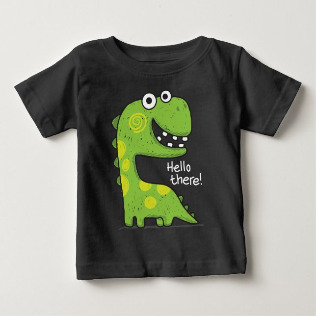Grönt dino baby t shirt (Framsida)