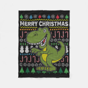 Grönt Dino Ugly jul Sweater Wildlife Series Fleecefilt