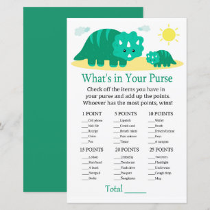 Grönt Dino What's in your purse match babydusch