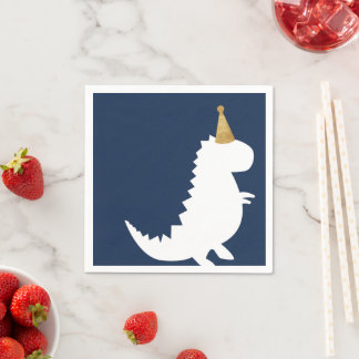 Grönt Dinosaur-födelsedagstema Boy Baby dusch Napk Pappersservett