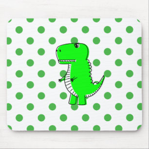 Grönt Dinosaur Grönt Polka dots Musmatta