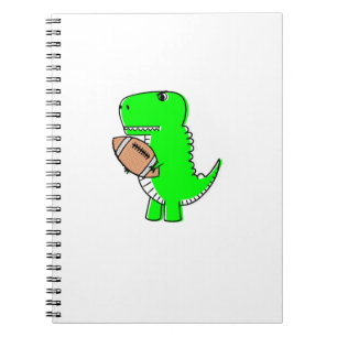 Grönt Dinosaur Kärlek Football Anteckningsbok
