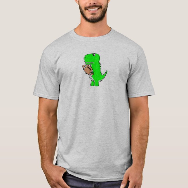 Grönt Dinosaur Kärlek Football T Shirt (Framsida)
