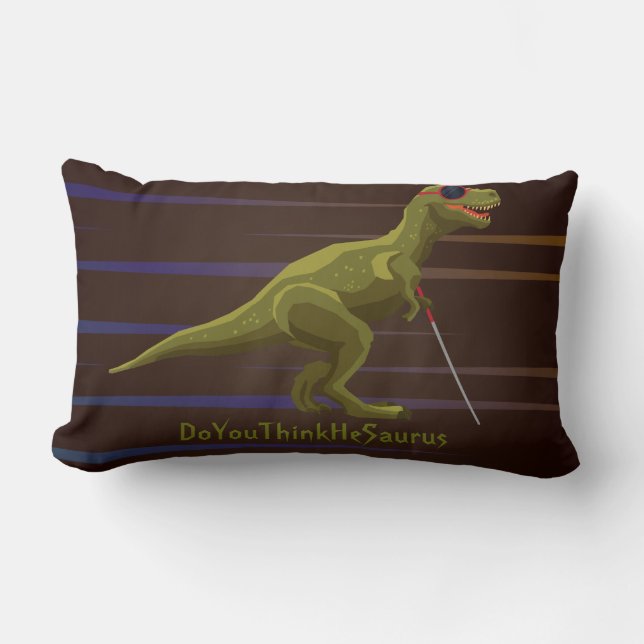 Grönt Dinosaur Lumbarkudde (Framsida)