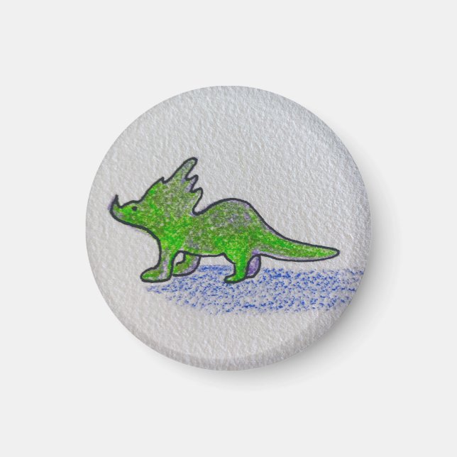 Grönt Dinosaur Magnet (Framsidan)