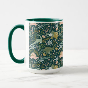 Grönt Dinosaur Mönster Mugg