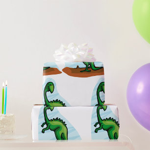 Grönt Dinosaur Presentpapper