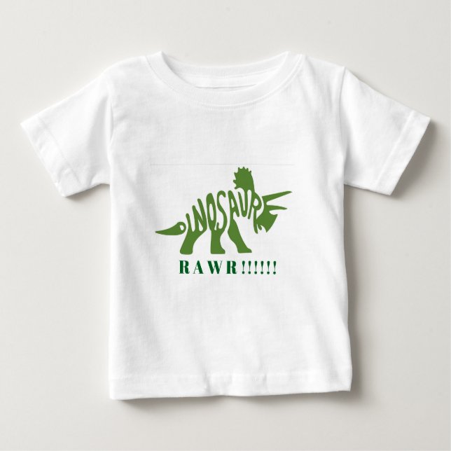 Grönt Dinosaur RAWR!! T Shirt (Framsida)