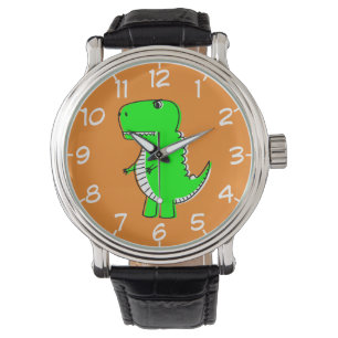 Grönt Dinosaur Teckning Armbandsur