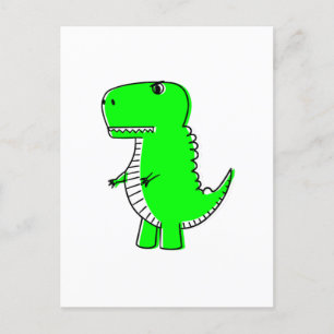 Grönt Dinosaur Teckning Cute Anpassningsbar Vykort