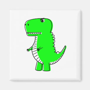 Grönt Dinosaur Teckning Magnet