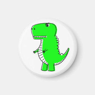 Grönt Dinosaur Teckning Magnet