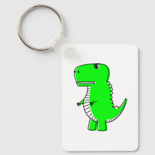 Grönt Dinosaur Teckning Nyckelring
