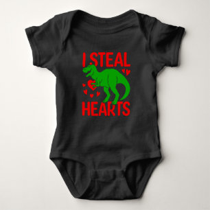 Grönt Dinosaur Valentine I Steal Hearts T Shirt