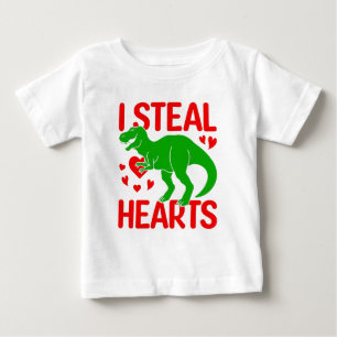Grönt Dinosaur Valentine I Steal Hearts T Shirt