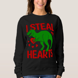 Grönt Dinosaur Valentine I Steal Hearts T Shirt