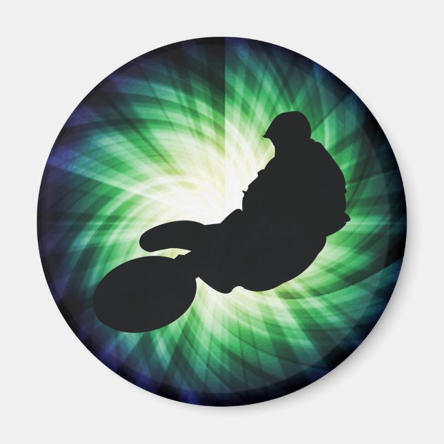 Grönt Dirt Bike Magnet (Framsidan)