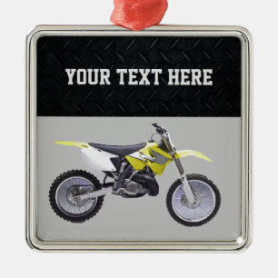 Grönt Dirt Bike Sports Boy Julgransprydnad Metall