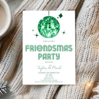 Grönt Disco Boll Cheers Friendsmas Party