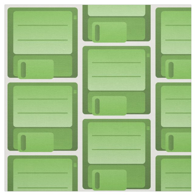 Grönt-diskettenhet Mönster Fabric Tyg (Provkarta)