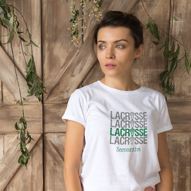 Grönt Disted Lacrosse Ord T Shirt (Skapare uppladdad)