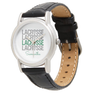 Grönt Distress Lacrosse Ord Armbandsur