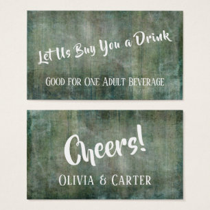 Grönt Distress Wood Rustic Vintage Drink Biljett