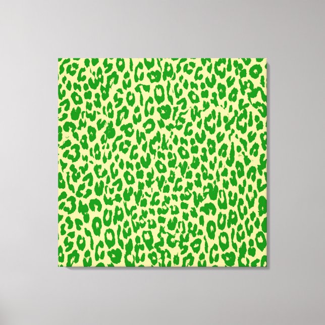 Grönt Djurens utskrift Skin av leopard - konst Canvastryck (Framsida)