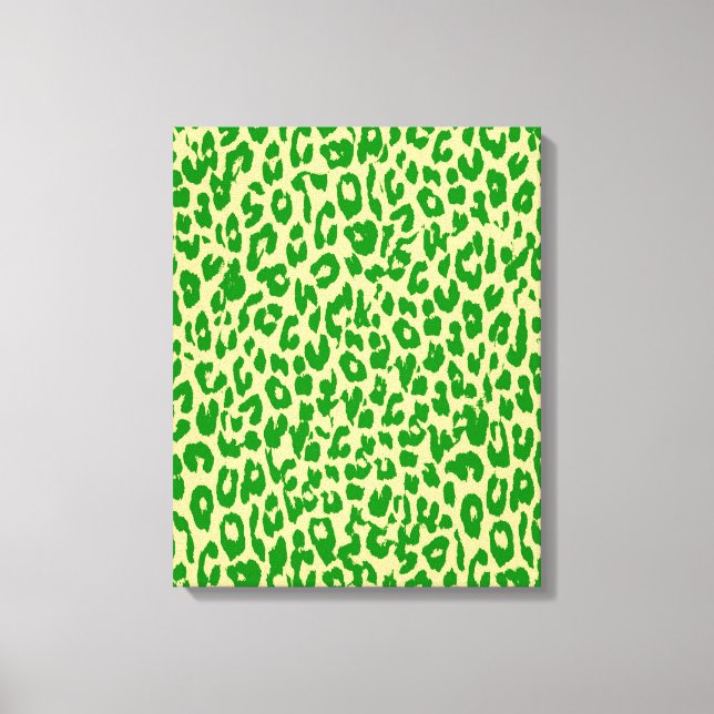 Grönt Djurens utskrift Skin av leopard - konst Canvastryck (Framsida)