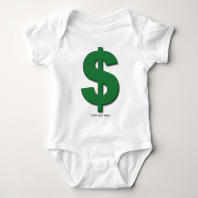 Grönt dollartecken med avfasad Stil T Shirt (Framsida)