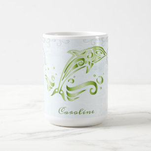 Grönt Dolphin Personlig Coffee Mugg