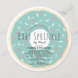 Grönt Donut Baby Sprinkle Shower by Mail Circle Inbjudningar