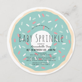 Grönt Donut Drive by Baby Sprinkle Shower Circle Inbjudningar