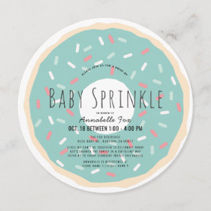 Grönt Donut Drive by Baby Sprinkle Shower Circle Inbjudningar