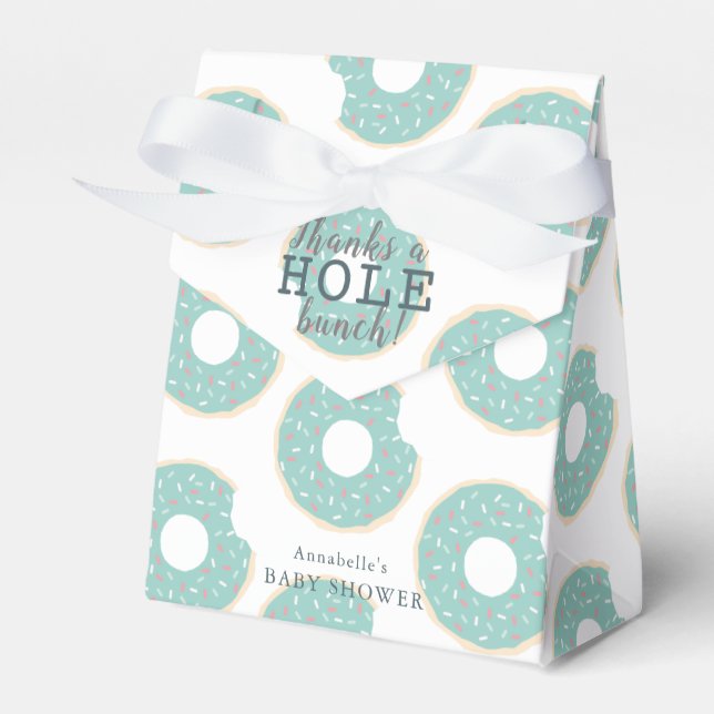 Grönt Donut Tack Baby Shower Gift Presentaskar (Framsidan Sidan)
