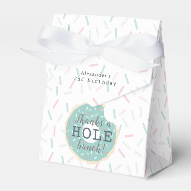 Grönt Donut Tack Hål-klingan Birthday Presentaskar (Framsidan Sidan)