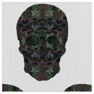 Grönt Döskallars Art Polyester Poplin Fabric Tyg
