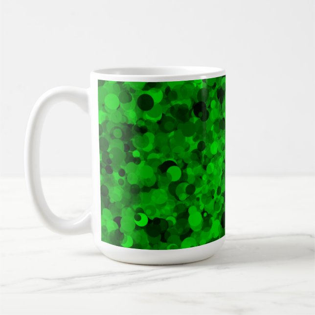 Grönt Dot 15oz Mugg (Vänster)