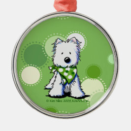 Grönt Dots Westie Ornament