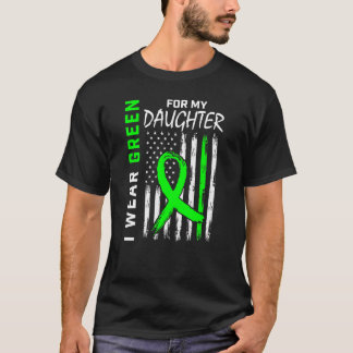 Grönt Dotter Cerebral Palsy Njursjukdom Medveten T Shirt
