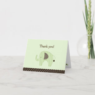 Grönt Dottie Elephants Folded Tackkort