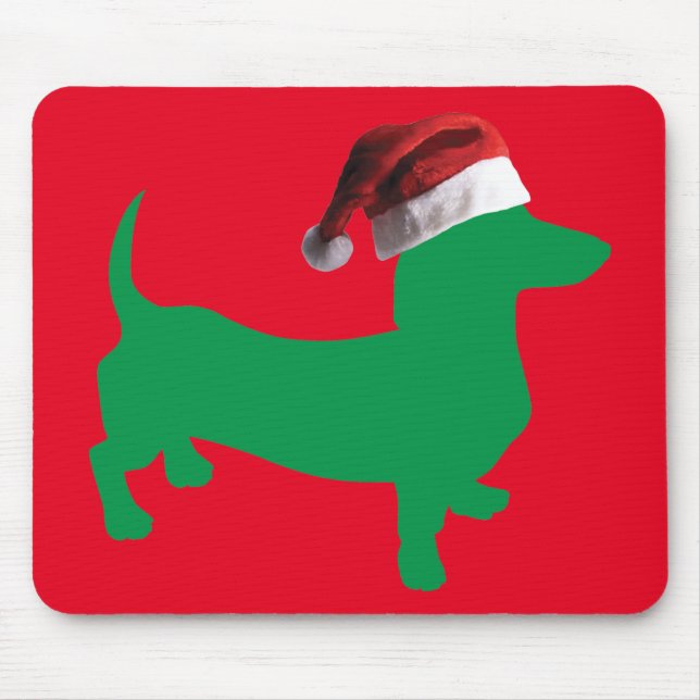 Grönt-doxie-and-Santa-Hat Musmatta (Framsidan)