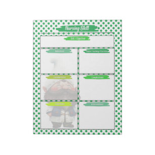 Grönt Dr Gnome Nursing Student Skills Template Anteckningsblock