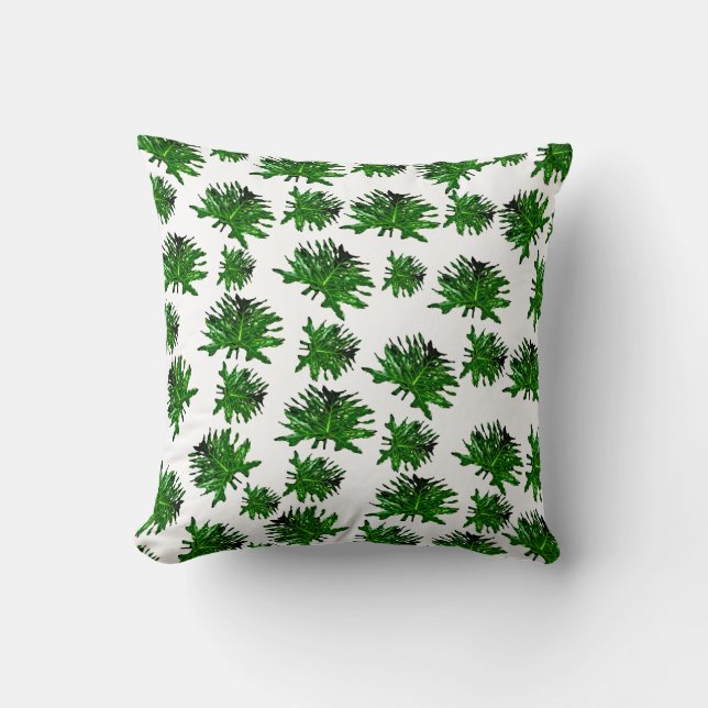 Grönt Dracaena Fern Lövs, Cushion Kudde (Framsida)